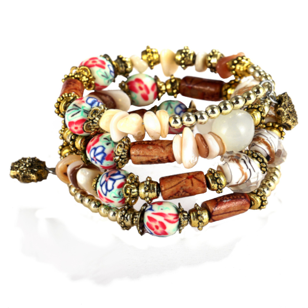 Off White Gold Multicolor Wrap Around Bracelet 454